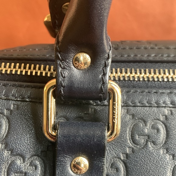 💙Beautiful Authentic GUCCI Guccissima Navy Boston Bag💙💙 - Picture 4 of 13
